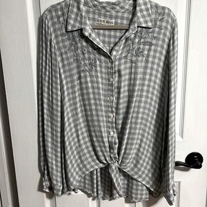 Knox rose waist tie shirt